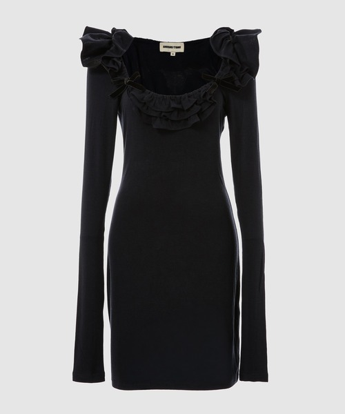 SHUSHU/TONG(シュシュトン)の「Lace Trim Stretch Fitted Dress(ワンピース・レディース・ネイビー・10/8)」の1枚目の写真