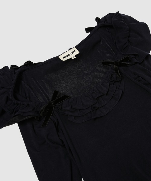 SHUSHU/TONG(シュシュトン)の「Lace Trim Stretch Fitted Dress(ワンピース・レディース・ネイビー・10/8)」の3枚目の写真