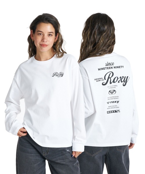 ROXY(ロキシー)の「ROXY HISTORICAL LOGO L/S TEE ヒストリカルロゴ長袖Tシャツ ロンT 【2026年秋冬モデル】/ロキシー(Tシャツ/カットソー・レディース・ホワイト/グレー/ブルー/ブラック・MEDIUM/LARGE/SMALL)」の2枚目の写真