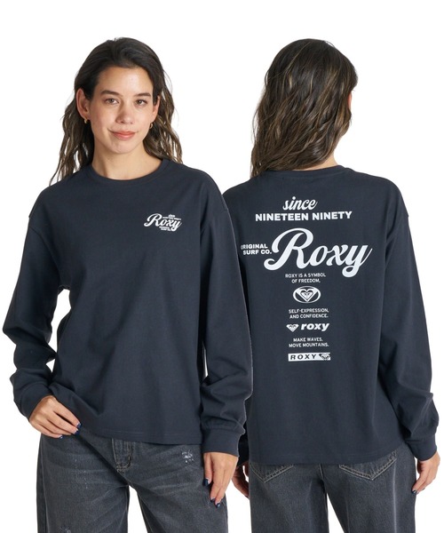 ROXY(ロキシー)の「ROXY HISTORICAL LOGO L/S TEE ヒストリカルロゴ長袖Tシャツ ロンT 【2026年秋冬モデル】/ロキシー(Tシャツ/カットソー・レディース・ホワイト/グレー/ブルー/ブラック・MEDIUM/LARGE/SMALL)」の1枚目の写真