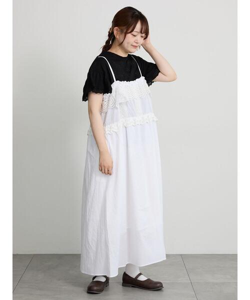 Samansa Mos2(サマンサ モスモス)の「カットワーク刺繍レースカットソー(Tシャツ/カットソー・レディース・キナリ/オフホワイト/ブラック・F)」の15枚目の写真
