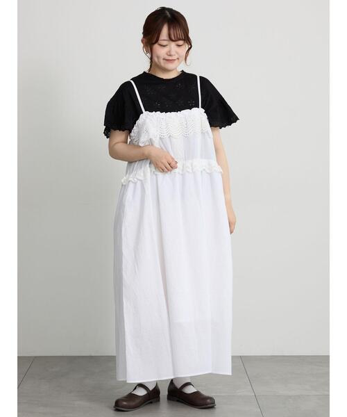 Samansa Mos2(サマンサ モスモス)の「カットワーク刺繍レースカットソー(Tシャツ/カットソー・レディース・キナリ/オフホワイト/ブラック・F)」の16枚目の写真