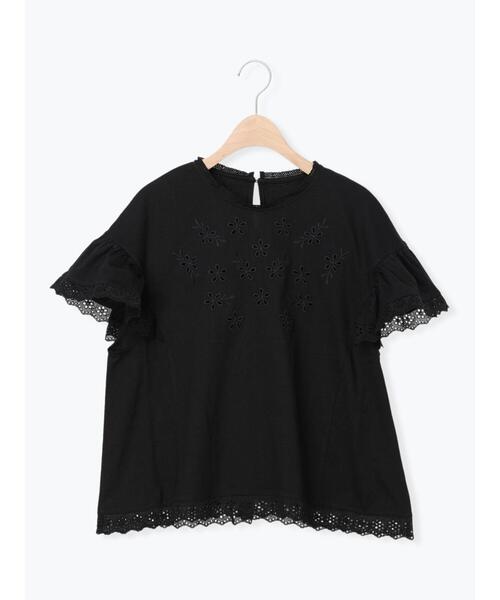 Samansa Mos2(サマンサ モスモス)の「カットワーク刺繍レースカットソー(Tシャツ/カットソー・レディース・キナリ/オフホワイト/ブラック・F)」の18枚目の写真