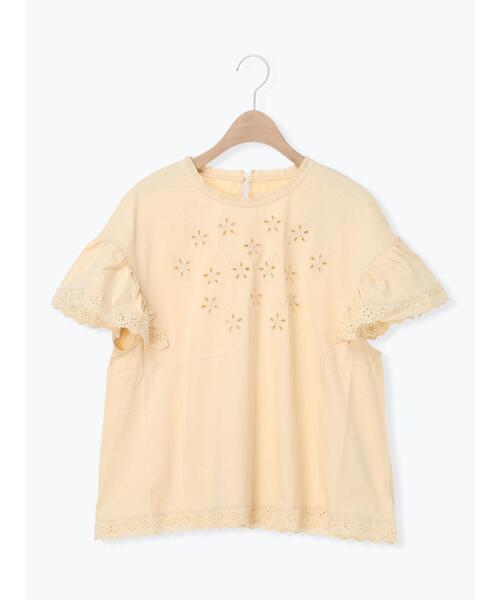 Samansa Mos2(サマンサ モスモス)の「カットワーク刺繍レースカットソー(Tシャツ/カットソー・レディース・キナリ/オフホワイト/ブラック・F)」の19枚目の写真