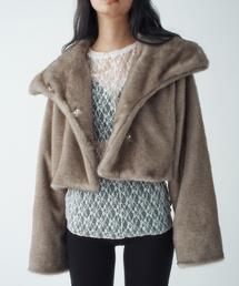 CODE A（コードエー）の「【Re】faux mink short jacket（ブルゾン）」
