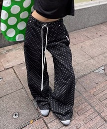 ドットデニムパンツ