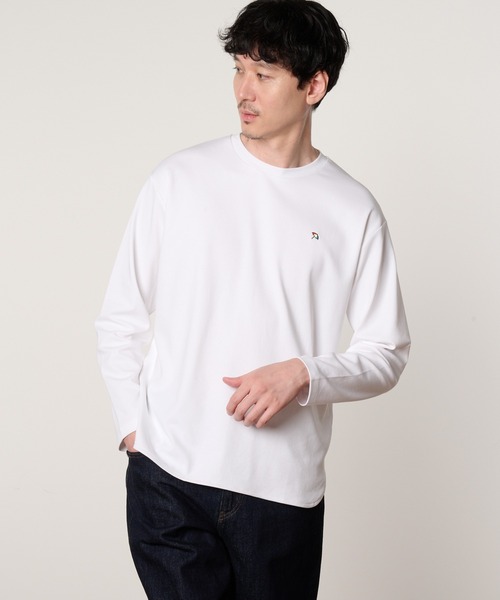 Arnold Palmer(アーノルドパーマー)の「シェア コットンスムース ラウンドヘム ロングTシャツ(Tシャツ/カットソー・レディース・ホワイト/ブラウン/ダークネイビー・M/S/XS/LL/L)」の2枚目の写真