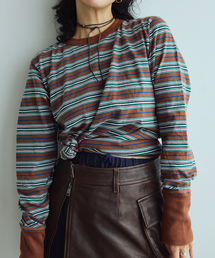 fifi collection/フィフィコレクション Bordre Ls tee 26-21