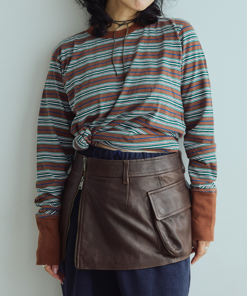 IENA LA BOUCLE(イエナラブークル)の「fifi collection/フィフィコレクション Bordre Ls tee 26-21(Tシャツ/カットソー・レディース・ブラウン/グリーン・FREE)」の5枚目の写真