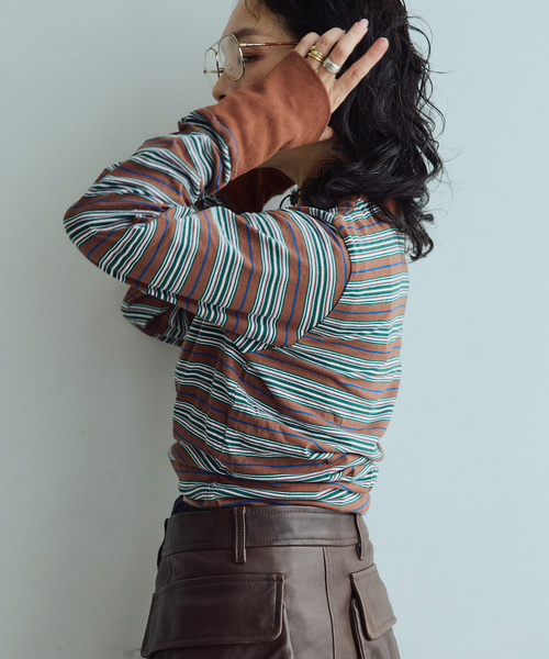 IENA LA BOUCLE(イエナラブークル)の「fifi collection/フィフィコレクション Bordre Ls tee 26-21(Tシャツ/カットソー・レディース・ブラウン/グリーン・FREE)」の6枚目の写真