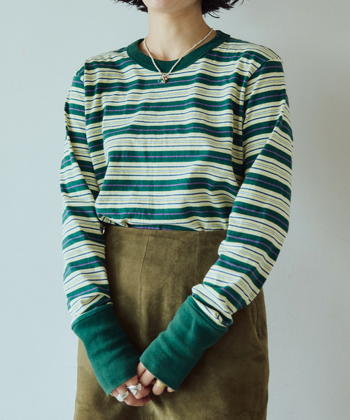IENA LA BOUCLE(イエナラブークル)の「fifi collection/フィフィコレクション Bordre Ls tee 26-21(Tシャツ/カットソー・レディース・ブラウン/グリーン・FREE)」の9枚目の写真
