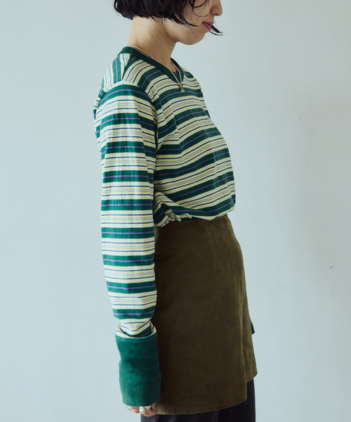 IENA LA BOUCLE(イエナラブークル)の「fifi collection/フィフィコレクション Bordre Ls tee 26-21(Tシャツ/カットソー・レディース・ブラウン/グリーン・FREE)」の12枚目の写真