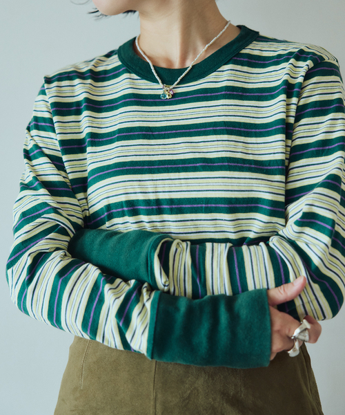 IENA LA BOUCLE(イエナラブークル)の「fifi collection/フィフィコレクション Bordre Ls tee 26-21(Tシャツ/カットソー・レディース・ブラウン/グリーン・FREE)」の13枚目の写真