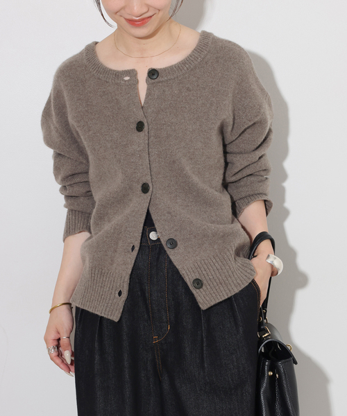JOURNAL STANDARD relume(ジャーナルスタンダード レリューム)の「ウールカシミヤ2WAYクルーネックカーディガン(カーディガン/ボレロ・レディース・チャコールグレー/ベージュ系その他/ピンク系その他・FREE)」の2枚目の写真