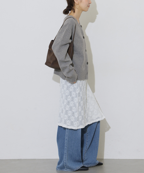 JOURNAL STANDARD relume(ジャーナルスタンダード レリューム)の「ウールカシミヤ2WAYクルーネックカーディガン(カーディガン/ボレロ・レディース・チャコールグレー/ベージュ系その他/ピンク系その他・FREE)」の5枚目の写真