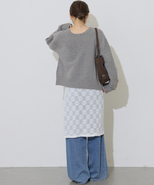 JOURNAL STANDARD relume(ジャーナルスタンダード レリューム)の「ウールカシミヤ2WAYクルーネックカーディガン(カーディガン/ボレロ・レディース・チャコールグレー/ベージュ系その他/ピンク系その他・FREE)」の6枚目の写真