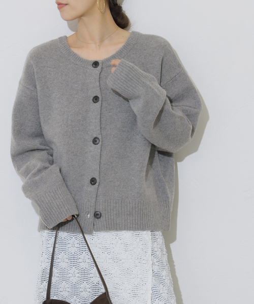 JOURNAL STANDARD relume(ジャーナルスタンダード レリューム)の「ウールカシミヤ2WAYクルーネックカーディガン(カーディガン/ボレロ・レディース・チャコールグレー/ベージュ系その他/ピンク系その他・FREE)」の7枚目の写真