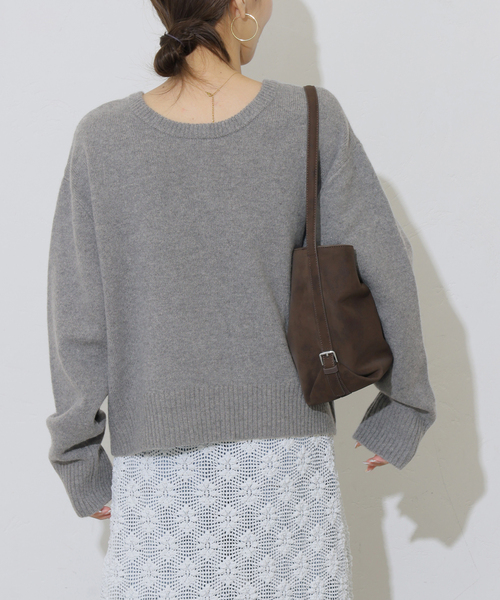 JOURNAL STANDARD relume(ジャーナルスタンダード レリューム)の「ウールカシミヤ2WAYクルーネックカーディガン(カーディガン/ボレロ・レディース・チャコールグレー/ベージュ系その他/ピンク系その他・FREE)」の8枚目の写真