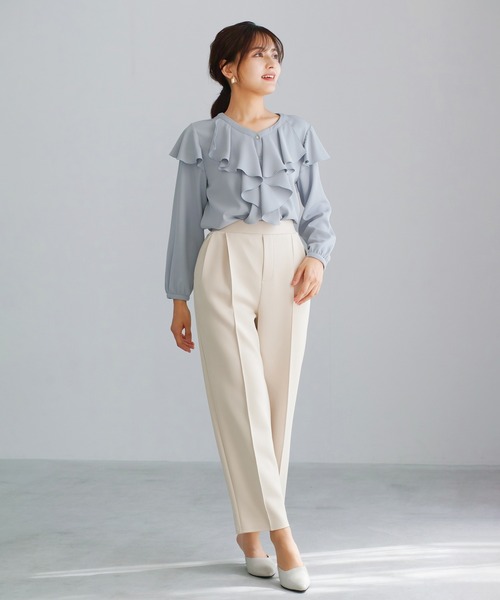 Emilyan(エミリアン)の「【 無敵のパンツ 】 ハイストレッチダンボールニット・センターシームストレートパンツ(その他パンツ・レディース・ネイビー/ライトベージュ/ブラック・S/M/L)」の22枚目の写真