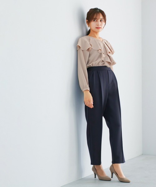 Emilyan(エミリアン)の「【 無敵のパンツ 】 ハイストレッチダンボールニット・センターシームストレートパンツ(その他パンツ・レディース・ネイビー/ライトベージュ/ブラック・S/M/L)」の18枚目の写真