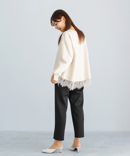 Emilyan(エミリアン)の「【 無敵のパンツ 】 ハイストレッチダンボールニット・センターシームストレートパンツ(その他パンツ・レディース・ネイビー/ライトベージュ/ブラック・S/M/L)」の11枚目の写真