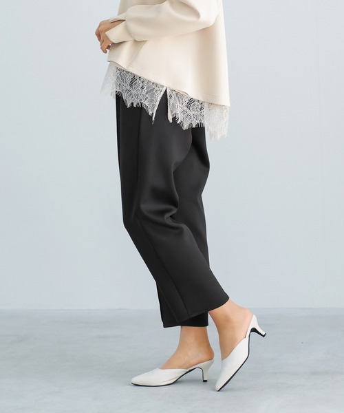 Emilyan(エミリアン)の「【 無敵のパンツ 】 ハイストレッチダンボールニット・センターシームストレートパンツ(その他パンツ・レディース・ネイビー/ライトベージュ/ブラック・S/M/L)」の12枚目の写真