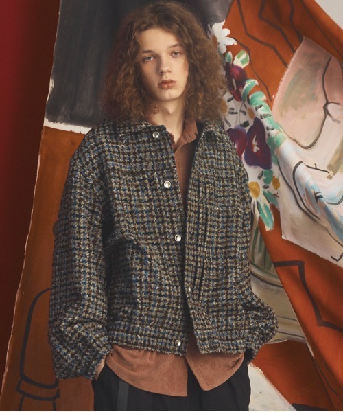 MAISON SPECIAL(メゾンスペシャル)の「《UNISEX》【イタリアンデッドストックファブリック】プライムオーバートラッカージャケット/【Italian Dead Stock Fabric】Prime-Over Trucker Jacket【MAISON SPECIAL/メゾンスペシャル】(ブルゾン・メンズ・グレイッシュベージュ/ダークブラック/ネイビー/パープル/その他1/ブラック・2/1/0)」の1枚目の写真