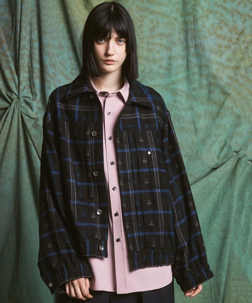 MAISON SPECIAL(メゾンスペシャル)の「《UNISEX》【イタリアンデッドストックファブリック】プライムオーバートラッカージャケット/【Italian Dead Stock Fabric】Prime-Over Trucker Jacket【MAISON SPECIAL/メゾンスペシャル】(ブルゾン・メンズ・グレイッシュベージュ/ダークブラック/ネイビー/パープル/その他1/ブラック・2/1/0)」の5枚目の写真