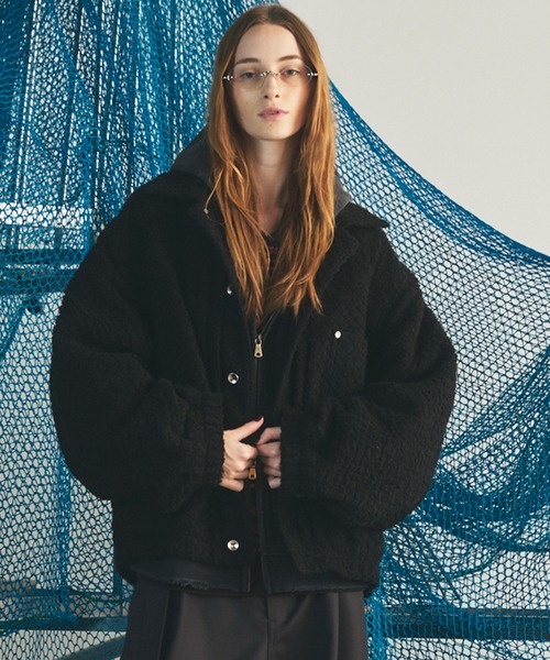 MAISON SPECIAL(メゾンスペシャル)の「《UNISEX》【イタリアンデッドストックファブリック】プライムオーバートラッカージャケット/【Italian Dead Stock Fabric】Prime-Over Trucker Jacket【MAISON SPECIAL/メゾンスペシャル】(ブルゾン・メンズ・グレイッシュベージュ/ダークブラック/ネイビー/パープル/その他1/ブラック・2/1/0)」の3枚目の写真