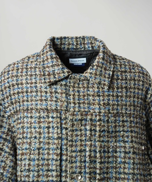 MAISON SPECIAL(メゾンスペシャル)の「《UNISEX》【イタリアンデッドストックファブリック】プライムオーバートラッカージャケット/【Italian Dead Stock Fabric】Prime-Over Trucker Jacket【MAISON SPECIAL/メゾンスペシャル】(ブルゾン・メンズ・グレイッシュベージュ/ダークブラック/ネイビー/パープル/その他1/ブラック・2/1/0)」の11枚目の写真