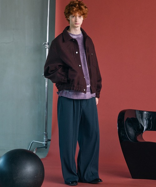 MAISON SPECIAL(メゾンスペシャル)の「《UNISEX》【イタリアンデッドストックファブリック】プライムオーバートラッカージャケット/【Italian Dead Stock Fabric】Prime-Over Trucker Jacket【MAISON SPECIAL/メゾンスペシャル】(ブルゾン・メンズ・グレイッシュベージュ/ダークブラック/ネイビー/パープル/その他1/ブラック・2/1/0)」の21枚目の写真