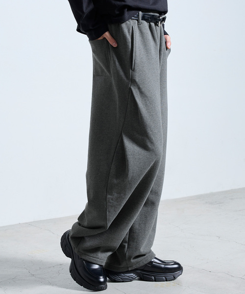 SERACE(セラス)の「【SERACE】HEAVY WEIGHT TWO TUCK CURVED SWEAT PANTS / ヘビーウェイト2タックカーブスウェットパンツ(スウェットパンツ・メンズ・チャコールグレー/杢グレー/ブラック系・S/M/L)」の5枚目の写真