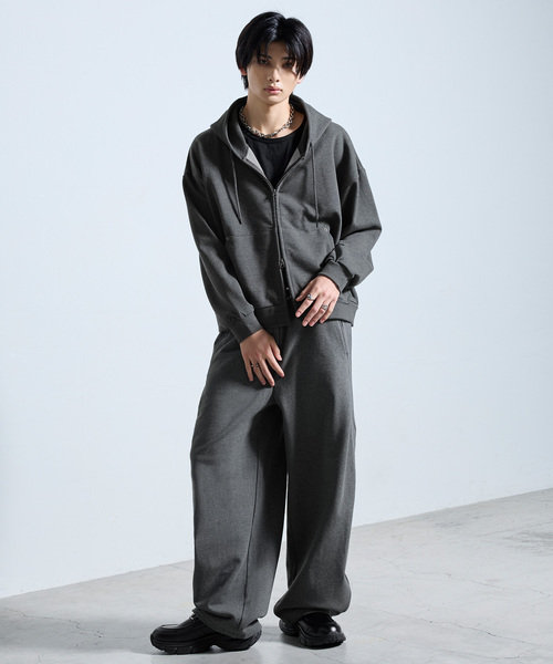 SERACE(セラス)の「【SERACE】HEAVY WEIGHT TWO TUCK CURVED SWEAT PANTS / ヘビーウェイト2タックカーブスウェットパンツ(スウェットパンツ・メンズ・チャコールグレー/杢グレー/ブラック系・S/M/L)」の10枚目の写真