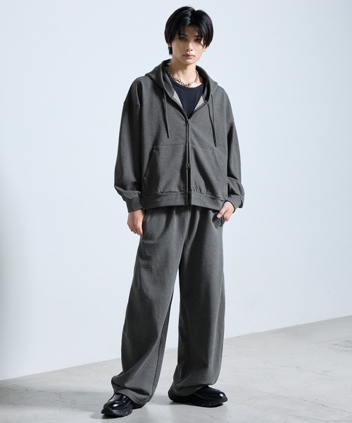 SERACE(セラス)の「【SERACE】HEAVY WEIGHT TWO TUCK CURVED SWEAT PANTS / ヘビーウェイト2タックカーブスウェットパンツ(スウェットパンツ・メンズ・チャコールグレー/杢グレー/ブラック系・S/M/L)」の11枚目の写真