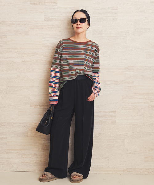 plage(プラージュ)の「Girls Department Club TRIPLE BORDER LAYE トップス(Tシャツ/カットソー・レディース・ブラック・FREE)」の8枚目の写真