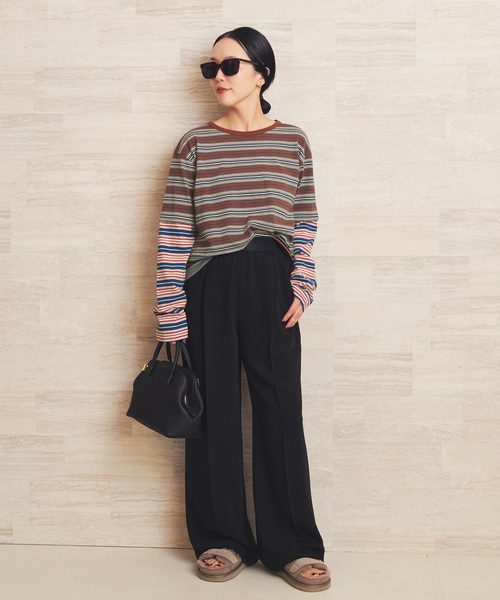 plage(プラージュ)の「Girls Department Club TRIPLE BORDER LAYE トップス(Tシャツ/カットソー・レディース・ブラック・FREE)」の13枚目の写真