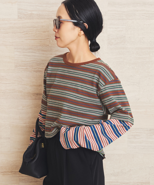 plage(プラージュ)の「Girls Department Club TRIPLE BORDER LAYE トップス(Tシャツ/カットソー・レディース・ブラック・FREE)」の17枚目の写真