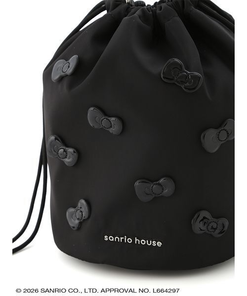 sanrio house（サンリオハウス）の「ハローキティ エナメルリボンドロストバッグ（ハンドバッグ・レディース・ブラック/レッド・F）」の11枚目の写真