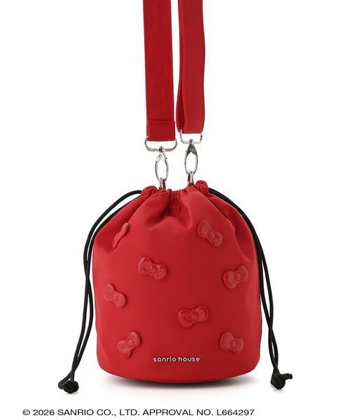 sanrio house（サンリオハウス）の「ハローキティ エナメルリボンドロストバッグ（ハンドバッグ・レディース・ブラック/レッド・F）」の12枚目の写真