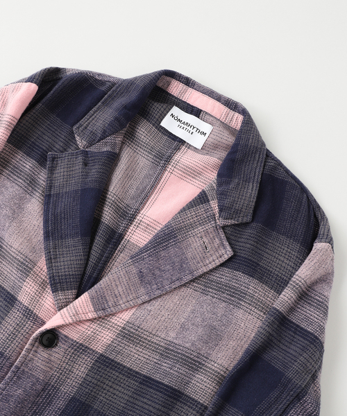 NOMA t.d.(ノーマティーディー)の「NOMARHYTHM / ノーマリズム Check Jacket(テーラードジャケット・メンズ・ピンク/ブラック・4/3)」の4枚目の写真