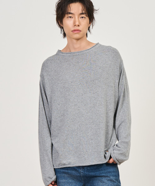 EXCONTAINER(エックスコンテナ)の「ローリング クロップドニット (グレー)(ニット/セーター・メンズ・その他・MEDIUM/LARGE/X-LARGE)」の1枚目の写真
