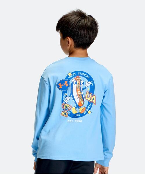 UAヘビーウエイト コットン グラフィック ロングスリーブ Tシャツ