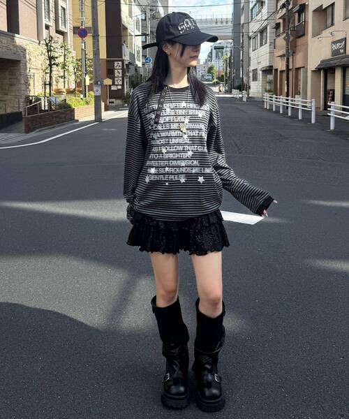 SEQUENZ(シークエンズ)の「※WEB限定 / ぼかしプリントヘンリーネックロンT / sqnzU BORDER L/S TEE(Tシャツ/カットソー・レディース・ブラック/ホワイト/ブラウン/その他5/ターコイズブルー/その他6・SMALL/MEDIUM/LARGE)」の9枚目の写真