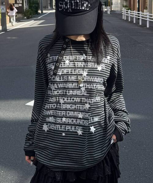 SEQUENZ(シークエンズ)の「※WEB限定 / ぼかしプリントヘンリーネックロンT / sqnzU BORDER L/S TEE(Tシャツ/カットソー・レディース・ブラック/ホワイト/ブラウン/その他5/ターコイズブルー/その他6・SMALL/MEDIUM/LARGE)」の11枚目の写真