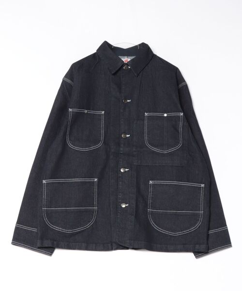 HANES（ヘインズ）の「デニムカバーオール（カバーオール・メンズ・ワンウォッシュ/サックスブルー/ブラック・S/M/L/LL）」の6枚目の写真