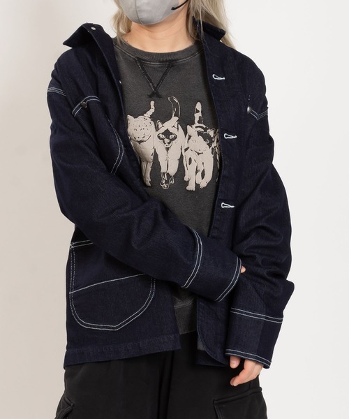 HANES（ヘインズ）の「デニムカバーオール（カバーオール・メンズ・ワンウォッシュ/サックスブルー/ブラック・S/M/L/LL）」の7枚目の写真