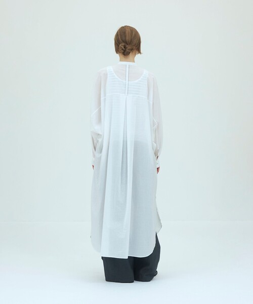 GALERIE VIE(ギャルリー ヴィー)の「インドコットン バンドカラーシャツワンピース(シャツワンピース・レディース・ホワイト/ブラック・FREE)」の6枚目の写真
