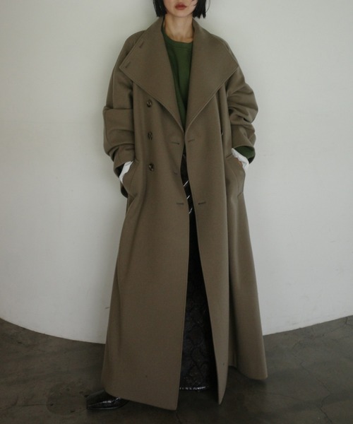 Ameri(アメリ)の「UND WOOL ASYMMETRY STAND COLLAR COAT(ダウンジャケット/コート・レディース・アイボリー/カーキ/ブラック/ライトブルー・SMALL/MEDIUM/SHORT)」の1枚目の写真