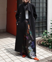 UND WOOL ASYMMETRY STAND COLLAR COAT