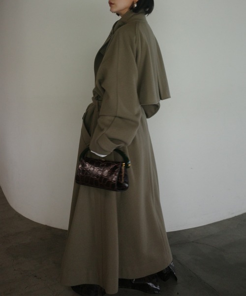 Ameri(アメリ)の「UND WOOL ASYMMETRY STAND COLLAR COAT(ダウンジャケット/コート・レディース・アイボリー/カーキ/ブラック/ライトブルー・SMALL/MEDIUM/SHORT)」の19枚目の写真